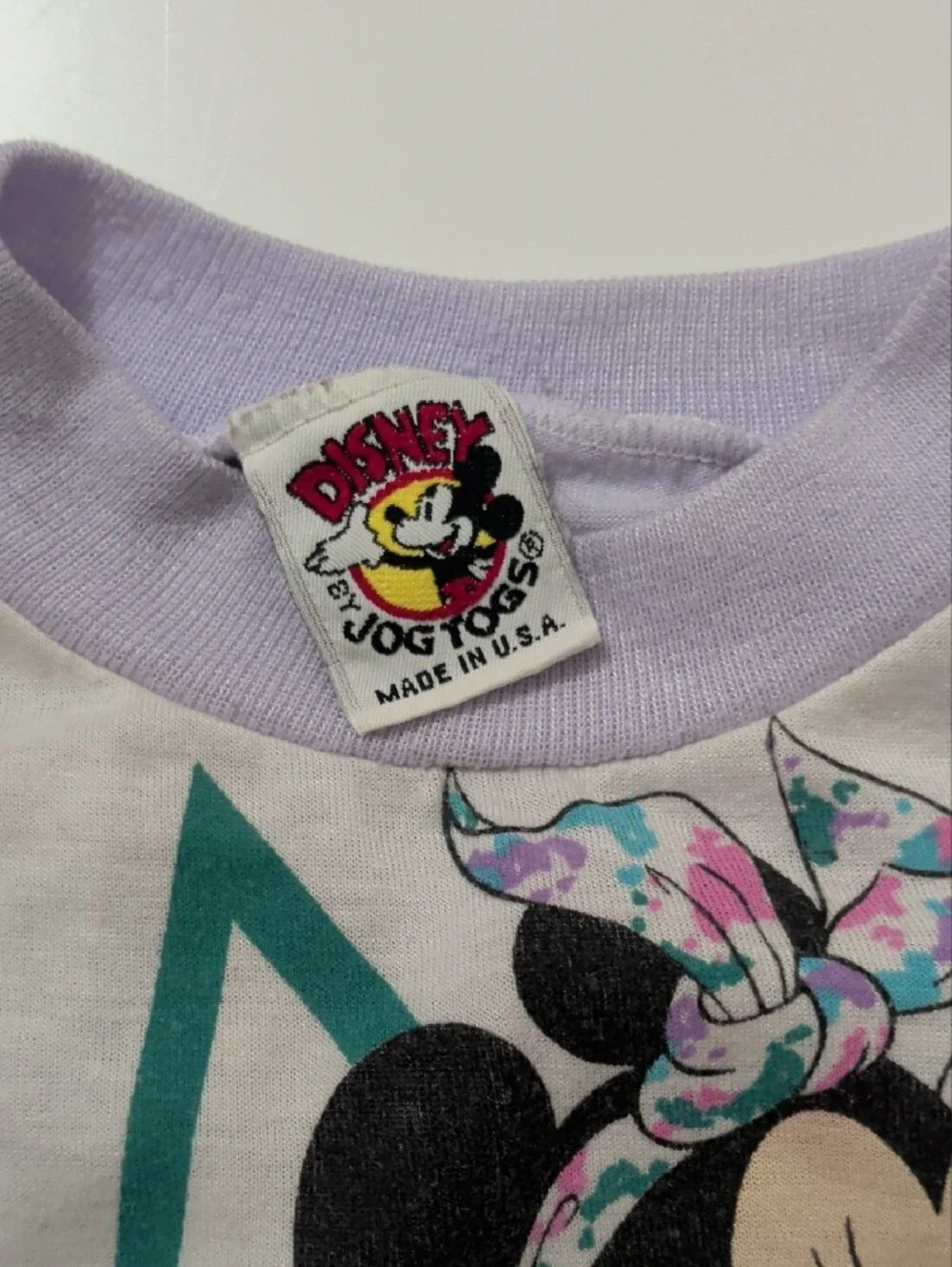 Vintage Disney Jog Togs Minnie Mouse Pastel Skateboard Raglan Pajama Set